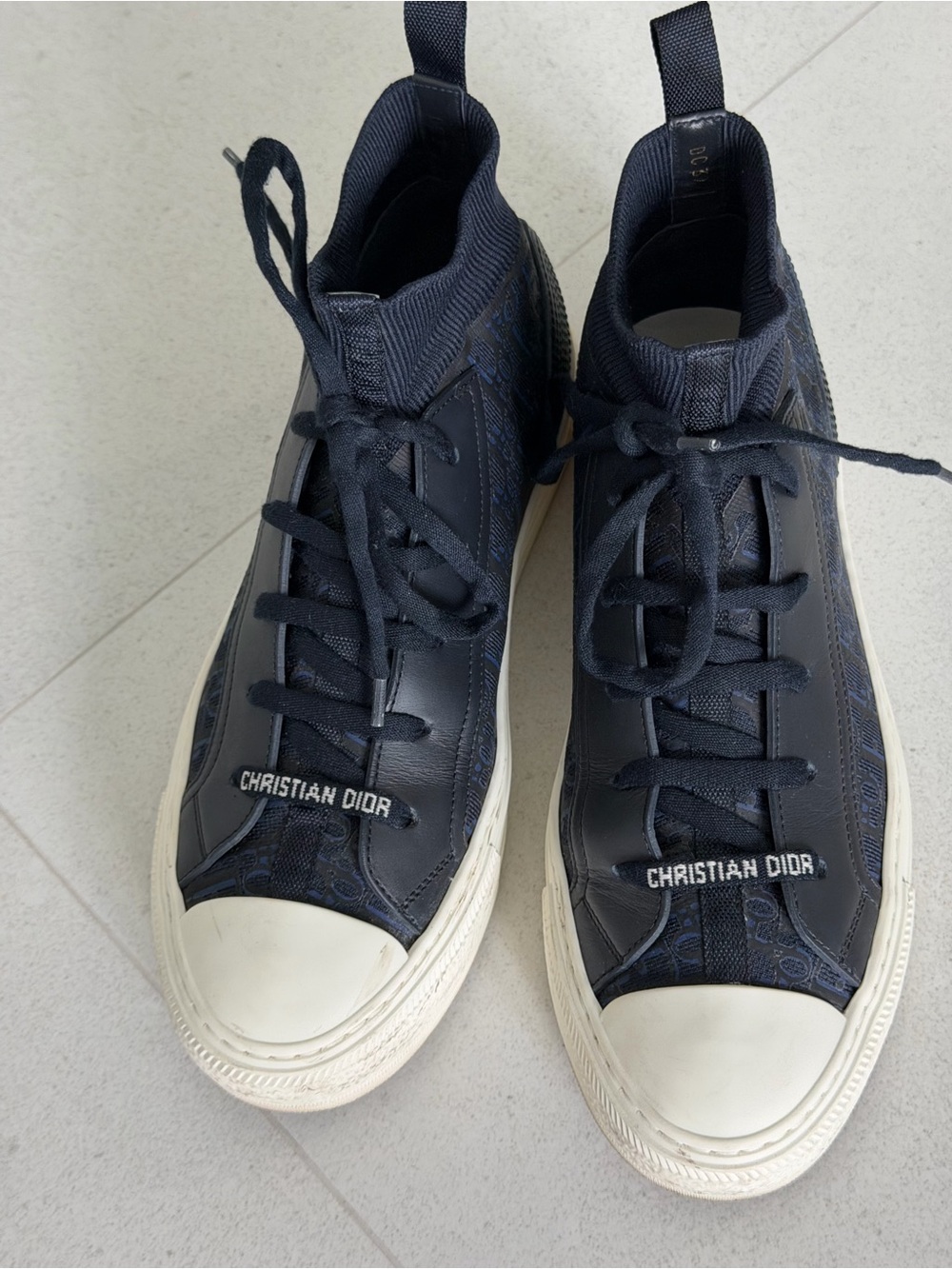 Dior women Blue and White High-Top Sneakers